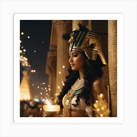 Egyptian Woman With A Candle ( pharaoh and ancient Egyptian ) Art Print