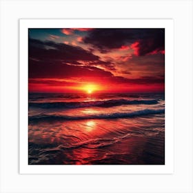 Sunset On The Beach 585 Art Print