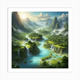 Chinese Landscape 3 Art Print