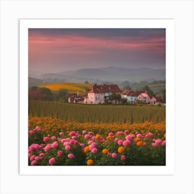 Sunset In The Countryside Art Print