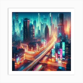 Futuristic Cityscape Art Print