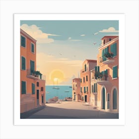 Mediterranean City Art Print