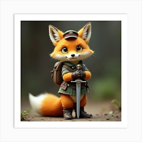 Flux Dev A Majestic Orangehued Fox With Piercing Yellow Eyes A 3 Art Print