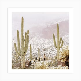 Misty Winter Desert Art Print