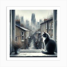 Cat In The City 1 Art Print