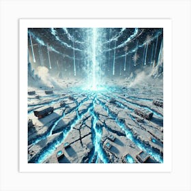 A Futuristic Sci Fi Depiction Of Freezing Fissures Art Print