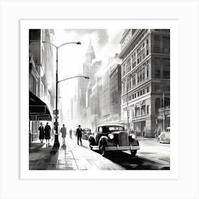 Black And White Cityscape Art Print