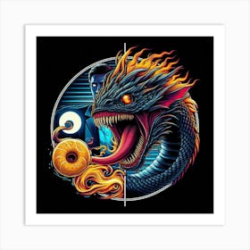 Dragon Donut Art Print