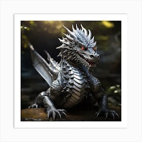 Silvery dragon 2 Art Print