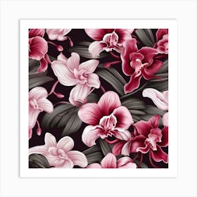 Seamless Orchid Pattern Art Print