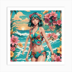 Hawaiian Girl Art Print