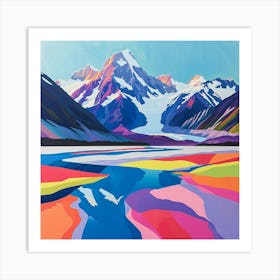 Colourful Abstract Aorak Imount Cook National Park New Zealand 4 Art Print