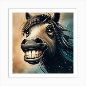 Horse With A Smile Art Print