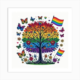 Rainbow Tree 1 Art Print