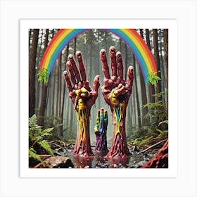 Rainbow Hands Art Print