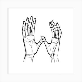 Hands Drawing Art Print