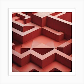 Red Maze 1 Art Print