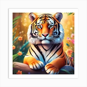 Tiger In The Jungle Art Print