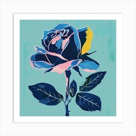 Rose 1 Square Flower Illustration Art Print