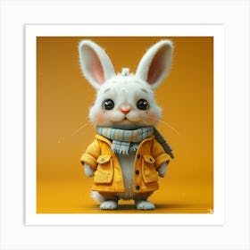 Rabbit In A Coat Art Print