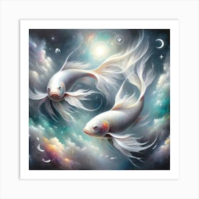 Celestial Pisces: Duality and Dream Art Print