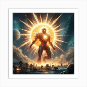 A Sci Fi Depiction Of Helionis Solar Flare Burst Art Print