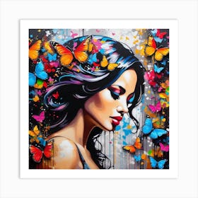 Butterfly Girl 20 Art Print