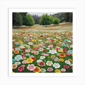 Flowers In A Field Art Print