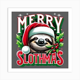 Merry Slothmas Art Print