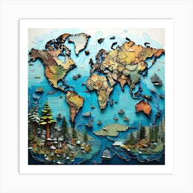 World Map 3 Art Print