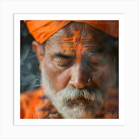 Hindu Man Smoking Art Print