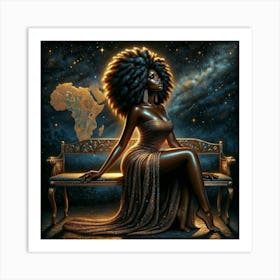 African Woman With Afro 2 Art Print