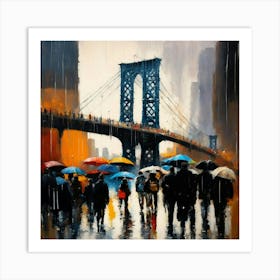 People In The Rain Art Print