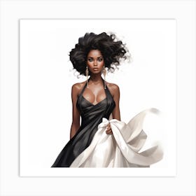 Black Woman In A Dress Art Print