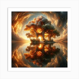 Tree House In The Sky Art Print