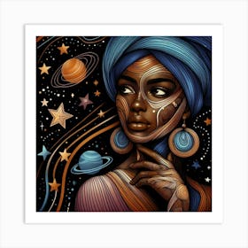 Aurorae Celestial Portrait Art Print