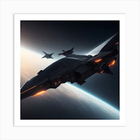 Spaceships In Space Art Print