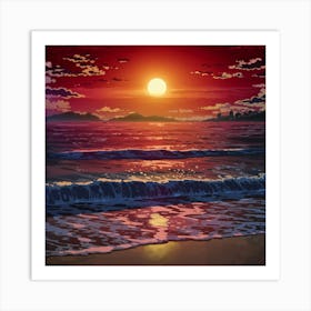 Sunset On The Beach Poster