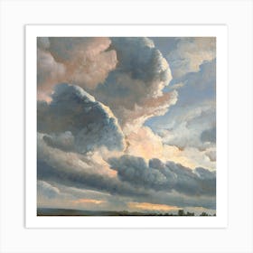 'Clouds Over A Field' Art Print