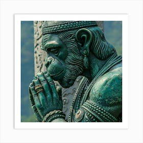 Hanuman Monkey Praying Art Print