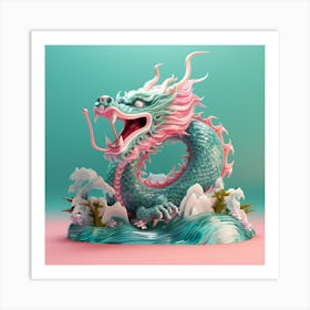 Dragon In The Water Art Print