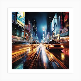 Times Square At Night Art Print