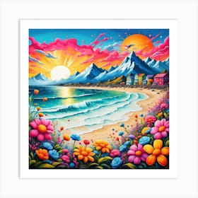 Sunset At The Beach 23 Art Print