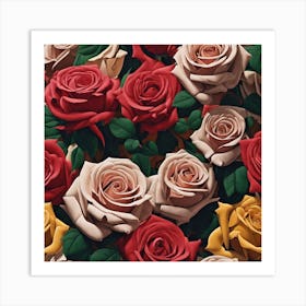 Wallpaper Roses Art Print