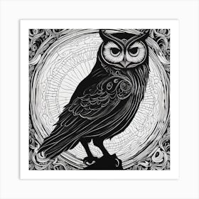 Owl In The Night Art Print