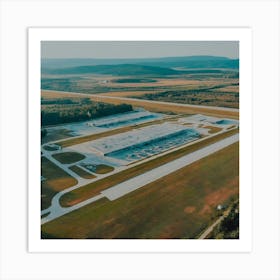 Aerial View Of An Airport Art Print