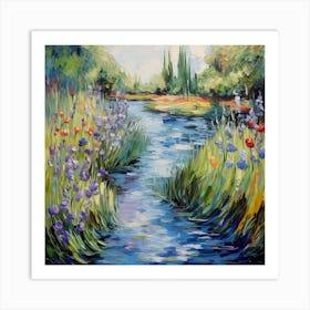 Ethereal Eden: Monet's Palette Symphony Art Print