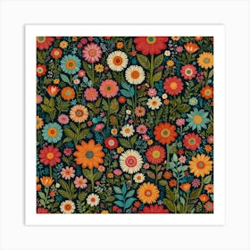 Floral Wallpaper 10 Art Print