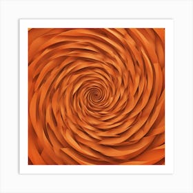 Abstract Orange Spiral Background Art Print