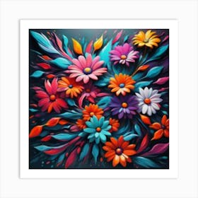 Abstract Painting, Abstract Art, flowers Art Print